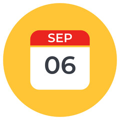 
An icon of calendar in modern flat style, date 
