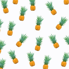 Pineapples on white background