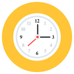 
Icon of wall clock in flat design
