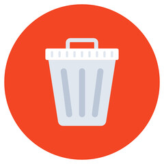 
Icon of delete in flat style, trash bin 
