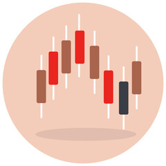 
Data analytics, flat rounded icon of combo chart 

