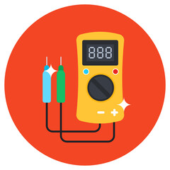 Naklejka premium Ammeter icon, voltmeter flat vector style 