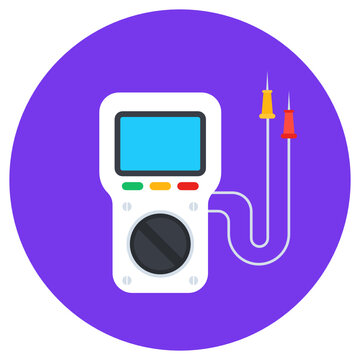
Ammeter icon, voltmeter flat vector style 
