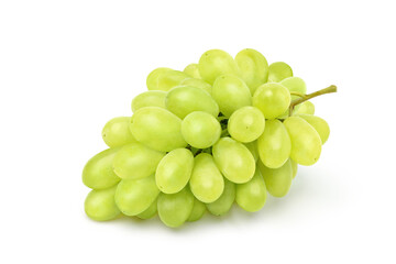 Bunch of Green Grape solated on white background. Clipping path