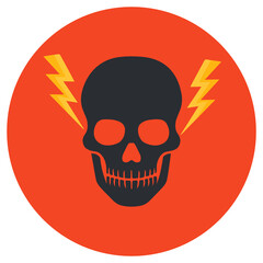 
Skull anatomy icon style, vector of danger sign 
