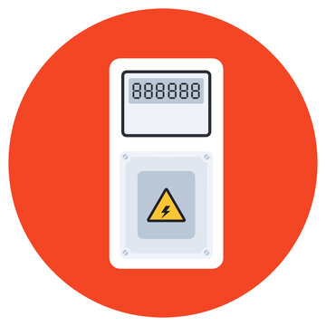 
Ammeter icon, electrometer flat vector style 
