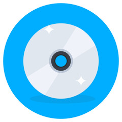 
Icon design of compact disc in trendy flat style 
