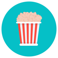 
An editable flat rounded popcorn vector, cinema snack 
