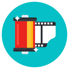
Design of film roll, an icon of movie reel 
