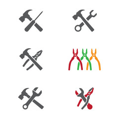 Set Service Tools vector icon illustration design template