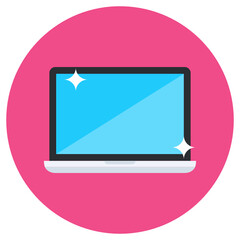 
An icon design of laptop, flat editable vector 
