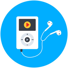 
A portable music device, mp3 music player icon
 - obrazy, fototapety, plakaty