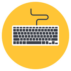 
Icon of keyboard isolated on yellow background 
