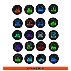 Format file set Icon vector graphic of format work template web