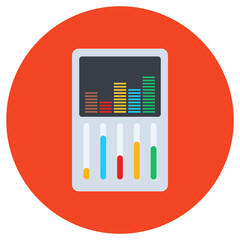 
Flat design of sound bars, a sound frequency icon
