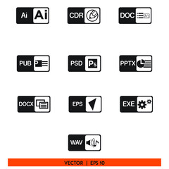 Format file set Icon vector graphic of format work template web