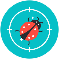 
Bug tracking, editable flat rounded vector 
