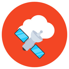 
Flat icon of cloud wall in editable style

