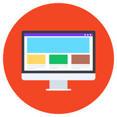 
Data analytics concept, flat rounded vector 

