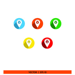 Icon vector graphic of check mark set, location pack, good for template web mobile