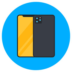 

Icon of smartphone in editable flat sounded style 
