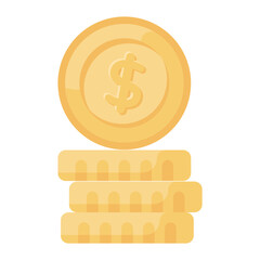 
Coins icon, vector of currency coins 
