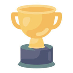 
Winner trophy icon in modern flat style 
