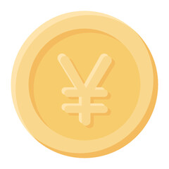 
Style of yen coin icon, flat vector 
