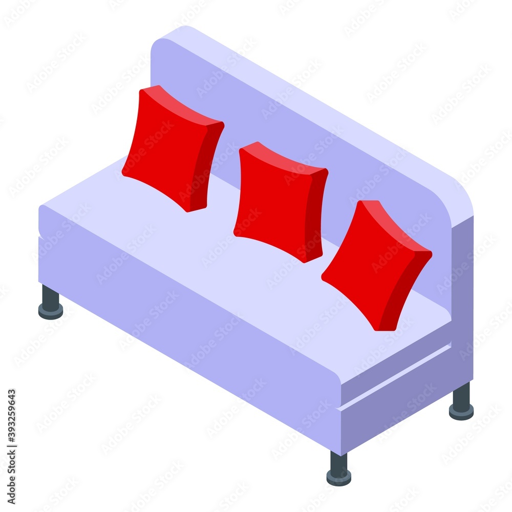 Poster restaurant soft sofa icon. isometric of restaurant soft sofa vector icon for web design isolated on 