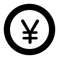 
Style of yen coin icon, flat vector 
