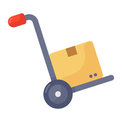
Flat design of luggage cart icon
