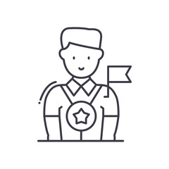 Leadership idea icon, linear isolated illustration, thin line vector, web design sign, outline concept symbol with editable stroke on white background.