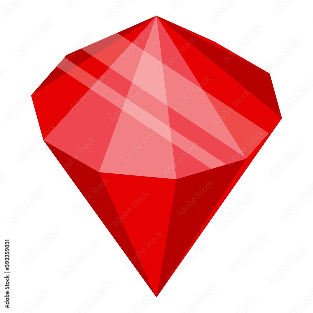 Poster bank ruby gemstone icon. isometric of bank ruby gemstone vector icon for web design isolated on whit