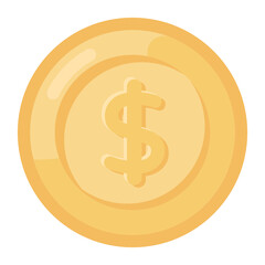 
Dollar coin icon in editable style 
