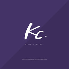 KC Initial handwriting or handwritten logo for identity. Logo with signature and hand drawn style.