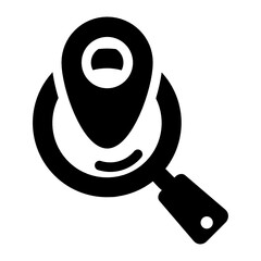 
Magnifier on a location pin, editable flat vector of search location  
