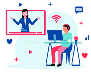 School Live Streaming Tutorial flat