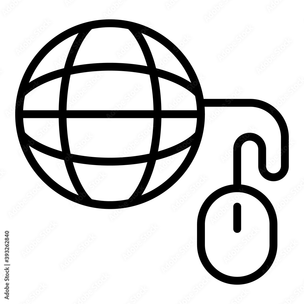 Poster click global library icon. outline click global library vector icon for web design isolated on white