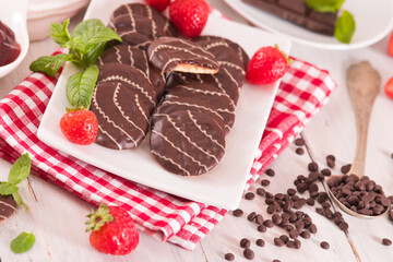 Soft cakes with strawberry.