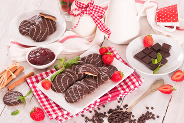 Soft cakes with strawberry.