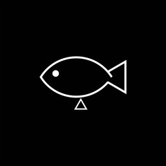 simple fish logo , line logo fish  design 