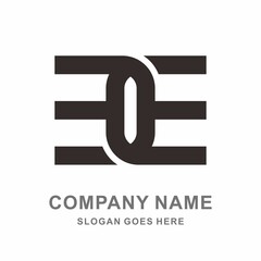 Monogram Letter E Business Company Vector Logo Design Template