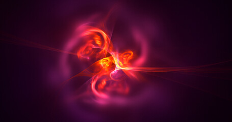 3D rendering abstract multicolor fractal light background