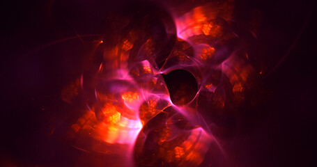 3D rendering abstract multicolor fractal light background