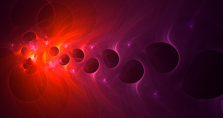 3D rendering abstract multicolor fractal light background