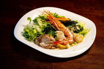 shrimp and salad