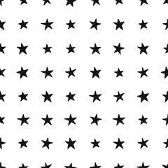 Hand drawn seamless pattern with stars. Vector illustration.