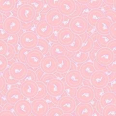 Indian rupee copper coins seamless pattern. Immacu