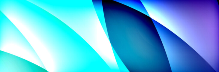 Fluid gradient neon color waves, vector abstract background
