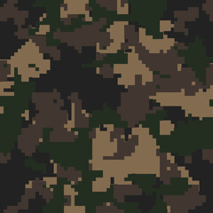 Digital camouflage, seamless pattern texture. Abstract military camo, endless print for army and hunting. Vector background.